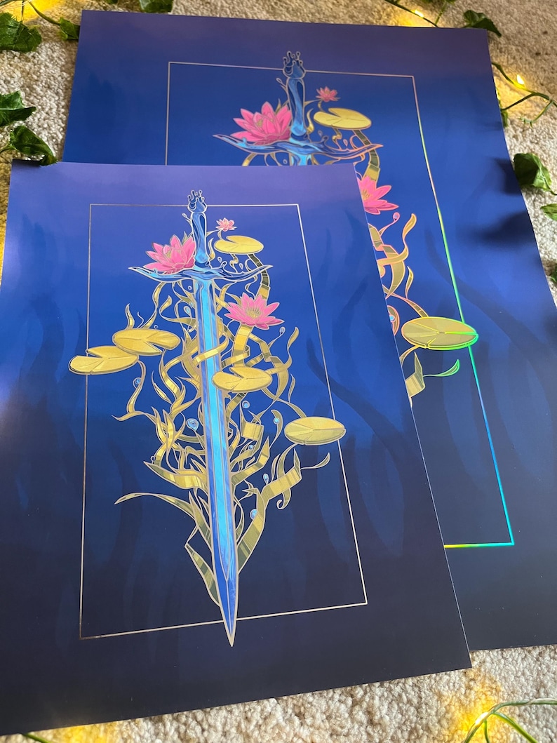Water | Primordial Elements Series | A4 & A3 Silver Foil Print image 8