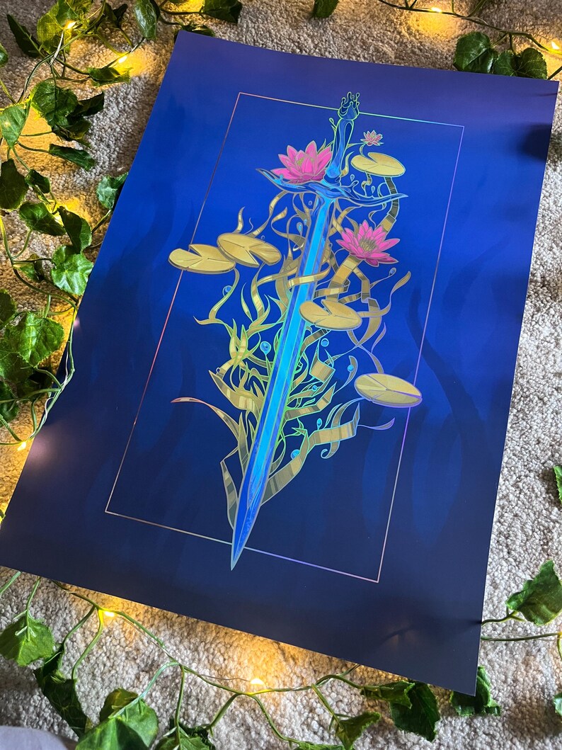 Water | Primordial Elements Series | A4 & A3 Silver Foil Print image 11