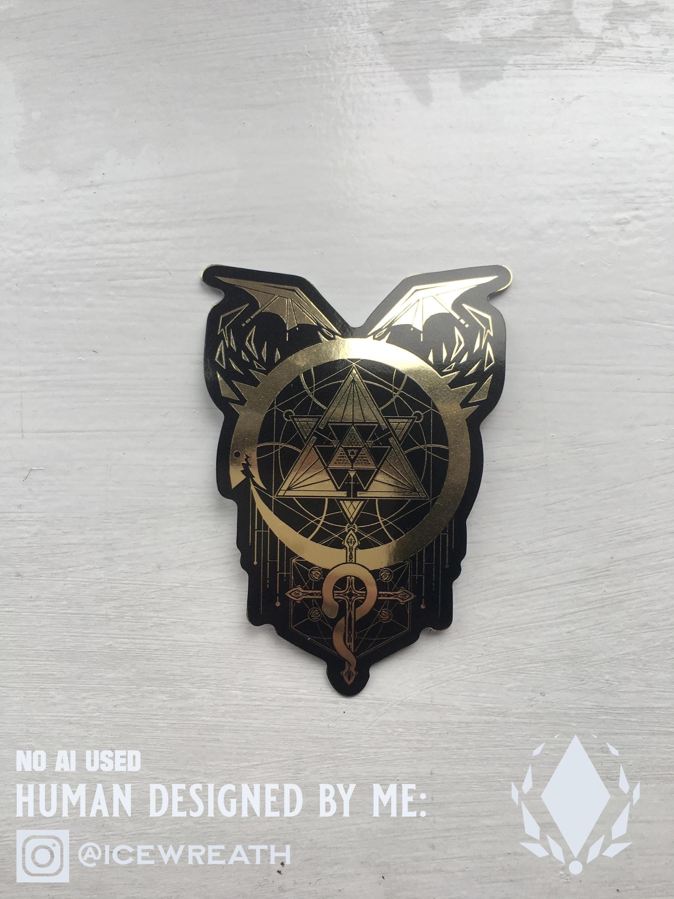 Gilded Snakes of Alchemy | Mirror Gold Sticker | Vinyl Sticker