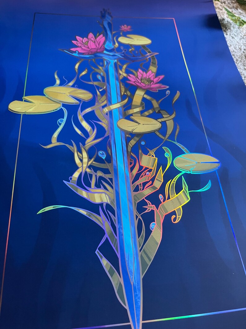 Water | Primordial Elements Series | A4 & A3 Silver Foil Print image 12