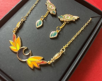 The Pantheon Jewelry Set | Enamel Earrings & Necklace