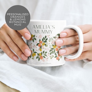 Taza de mamá personalizada, taza botánica, regalo para mamá, la mejor taza de mamá, regalo de planta botánica, taza de mamá, regalo para nueva mamá, regalo del día de la madre, taza de mamá