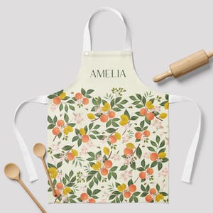 Personalised Kid’s Apron, Baking Apron for Kids, Cooking Apron, Gifts for Kids Botanical Apron, Star Baker Mini Chef Apron, Children&#39;s Apron