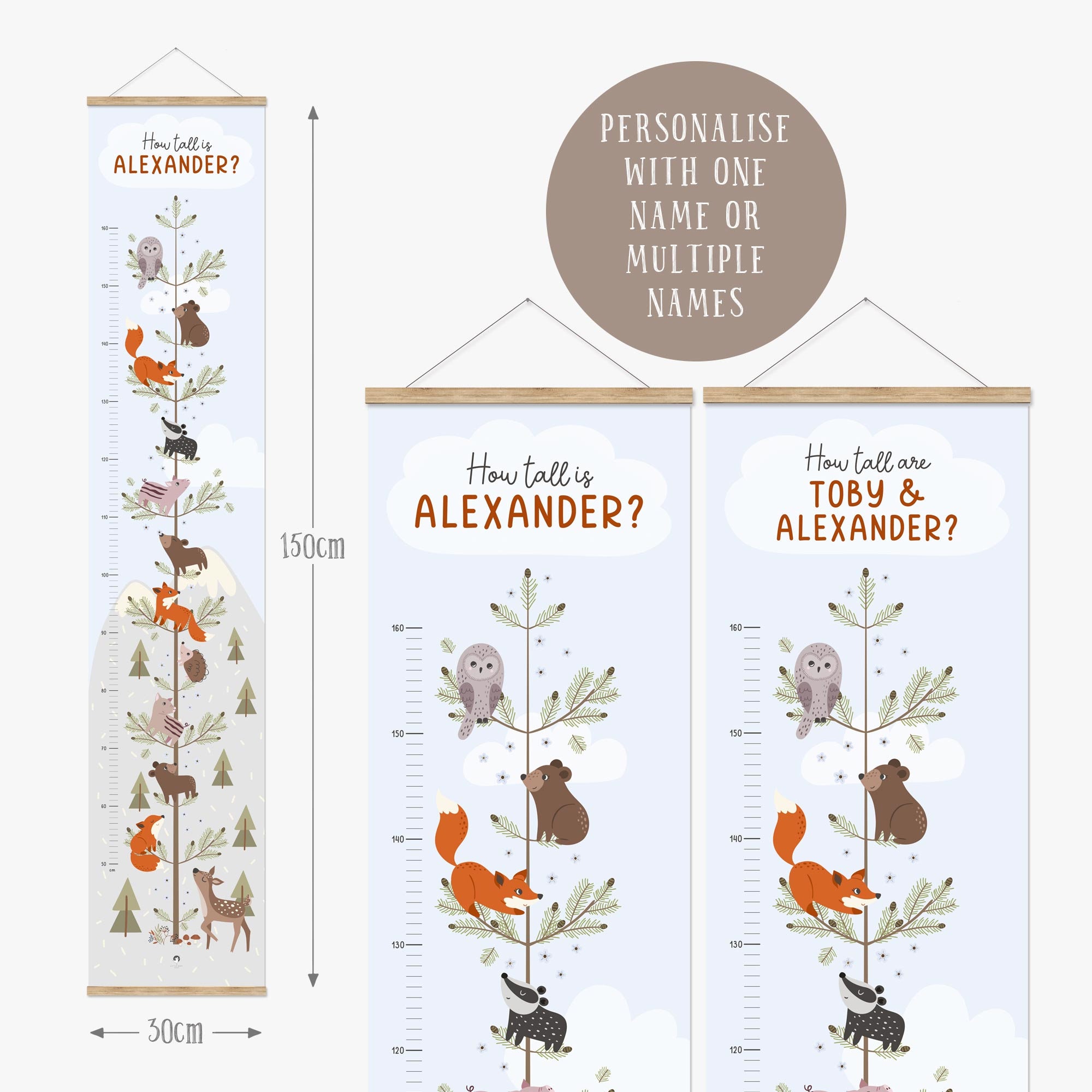 Wachstumsmesslatte Für Kinder - 200cm Leinwand Lineal Für Kinderzimmer