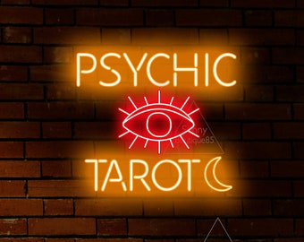 180088 Tarot Reader Psychic Questions Skeptical Past Present LED Light Sign 