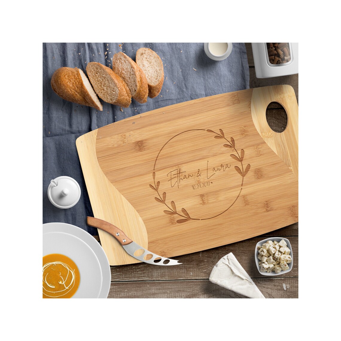 etsy bamboo cutting board