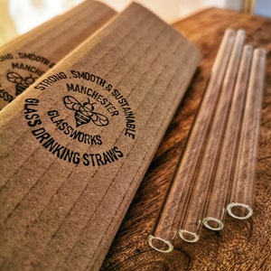 Mixed Eco Straws Gift Pack - UK Handmade Eco Straws - 4pc glass handmade in Manchester