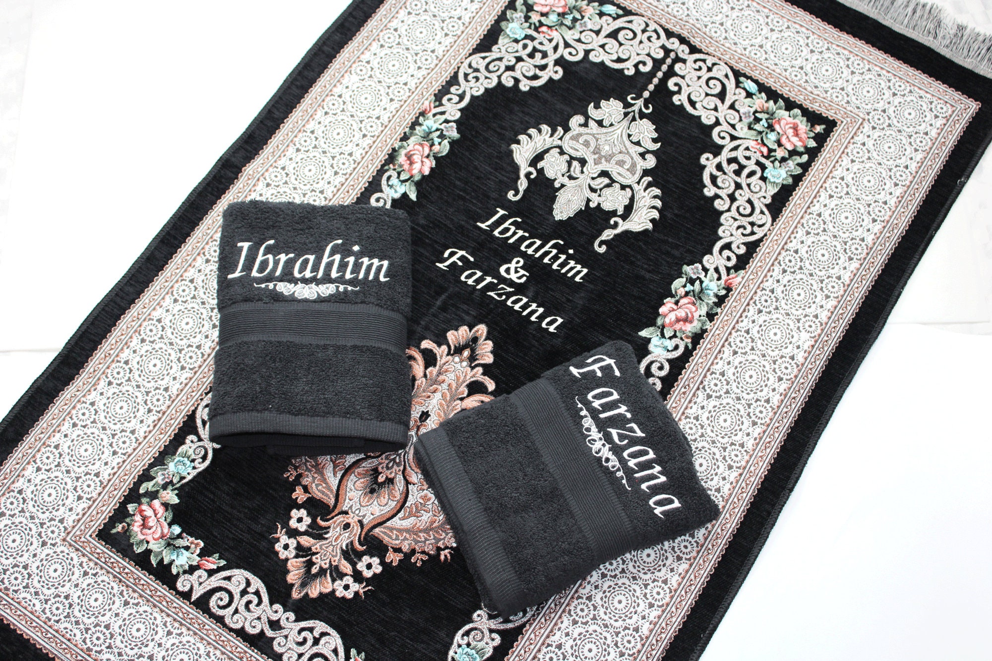 Personalised Prayer Mat & Wudhu Towel Set Personalised Prayer Etsy