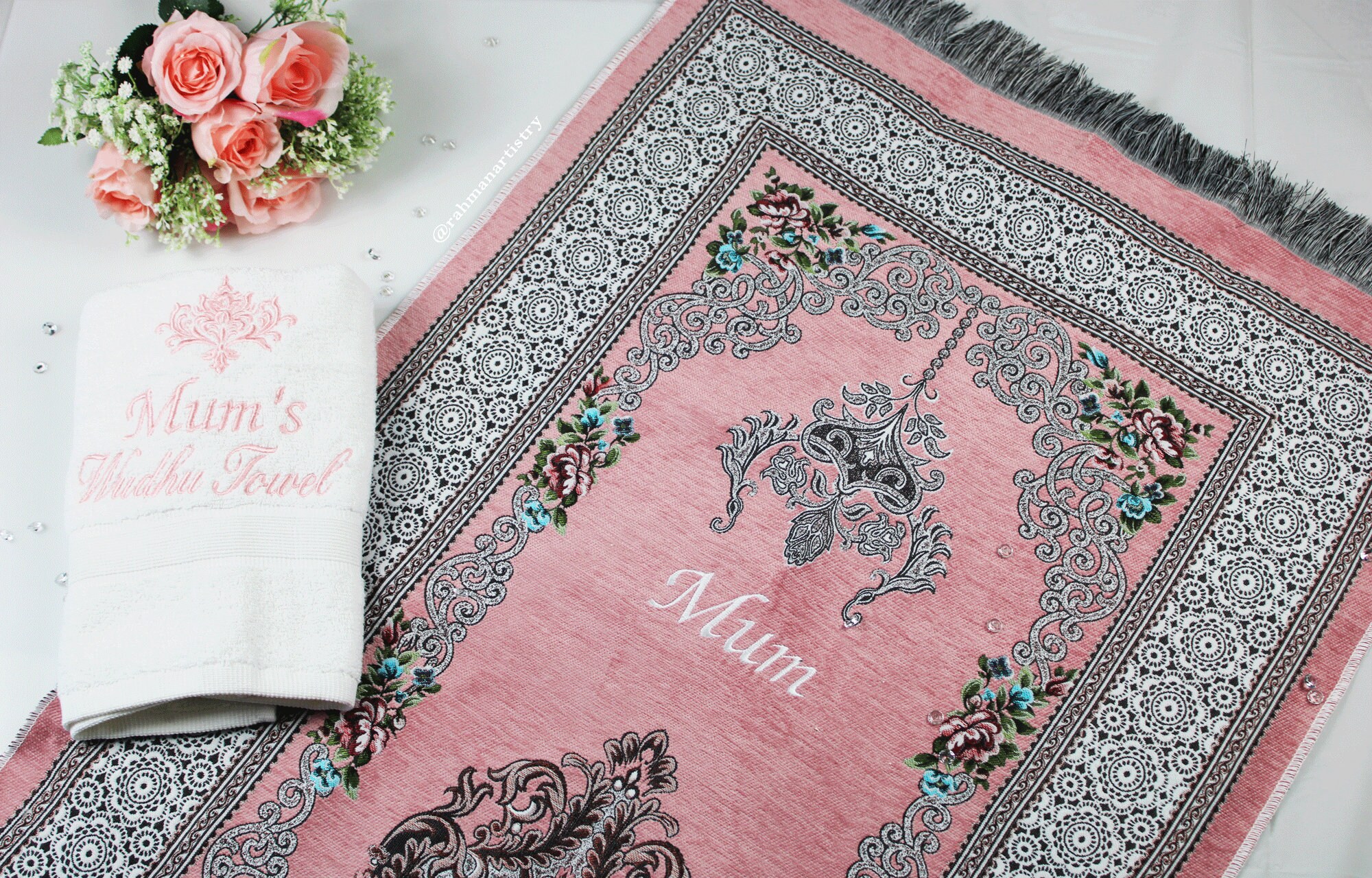 Personalised Prayer Mat & Wudhu Towel Set Personalised Prayer Etsy