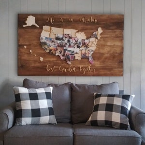 Personalized USA Photo Memory Map-All 50 States. Great gift! BACKBOARD not INCLUDED