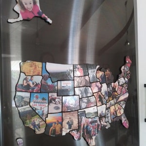 Magnetic Personalized Photo Memory Map 50 States United States Map-1 ...