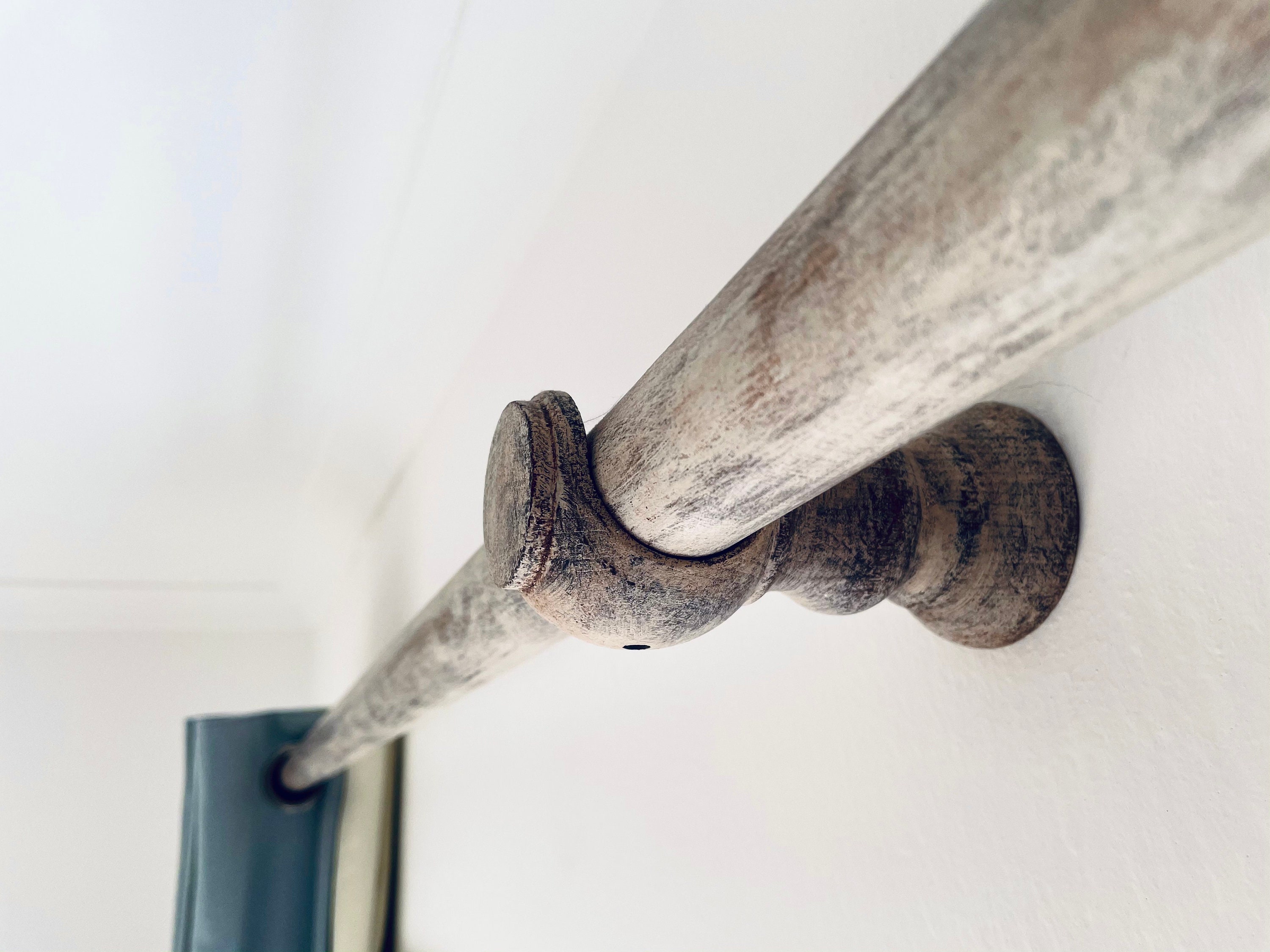 Gorgeous Reclaimed Wood Style Rustic Curtain Rod Rail Poles in