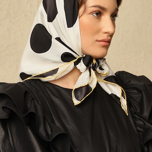 Silk Polka-Dot Scarf - 90x90cm
