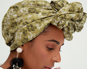 Khaki Serpushi, Chemo Hats, Turban Headband, Fashion Turban, Turban Hat Top Knot, Chemo Hat,