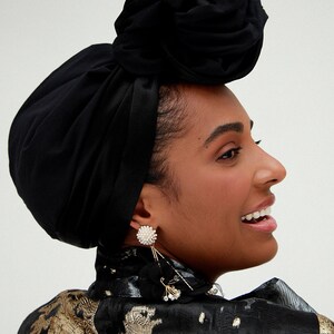 Black Turban Headband: Polyester Fashion Headwear