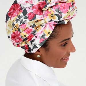 Faixa de cabeça turbante floral: cobertura de cabeça estilo vintage
