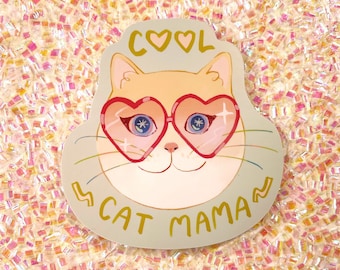 Cool Cat Mama Sticker