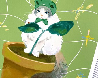 Leafy Frog Cat Print