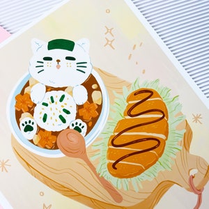 Katsu Curry Cat Print