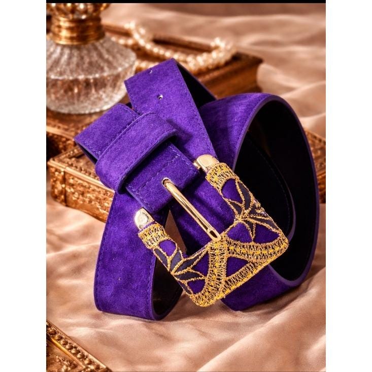 Purple Suede Belt - Etsy display picture 1