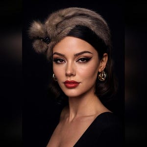 MR JOHN DEMI CHAPEAU VINTAGE MINK FASCINATOR BEIGE MR JOHN DEMI CHAPEAU VINTAGE MINK FASCINATOR BEIGE main image 3