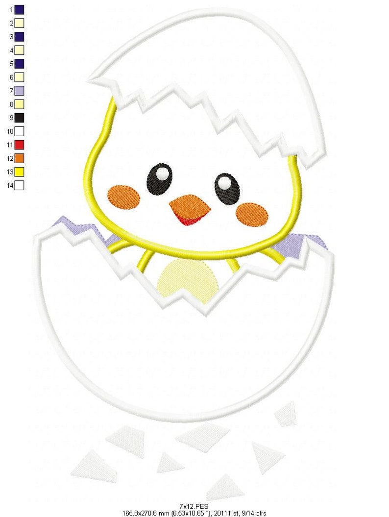 Machine Embroidery Designs Applique Easter Embroidery -Happy Easter Embroidery Chick girl in egg 4 Sizes