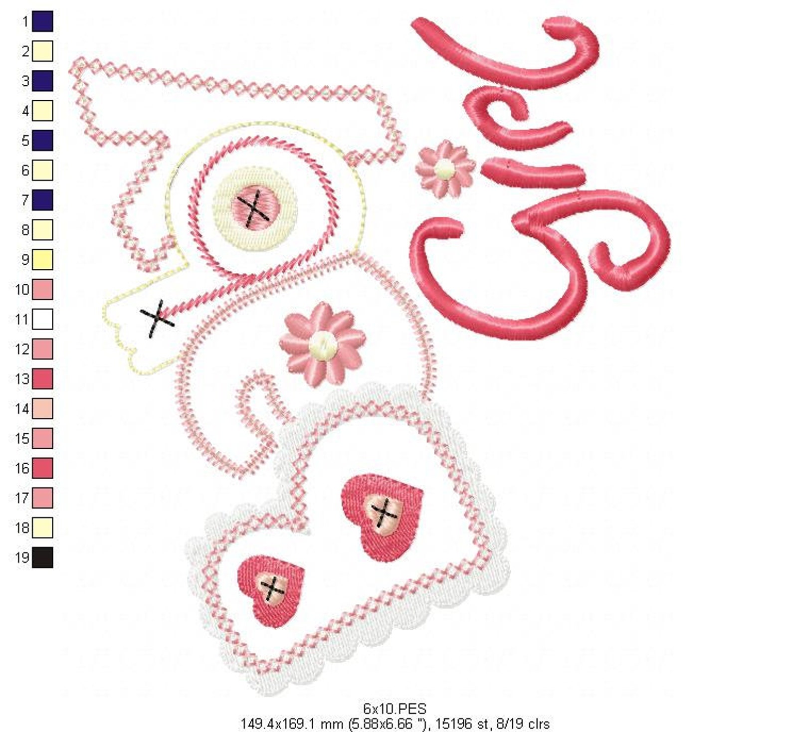 Baby Girl Newborn Babies embroidery Applique Machine Etsy