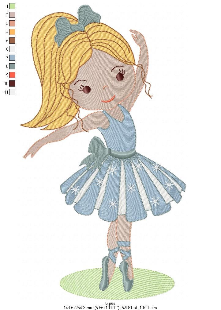 Ballerina machine embroidery designs girl embroidery  etsy Ballerina machine embroidery designs girl embroidery  etsy