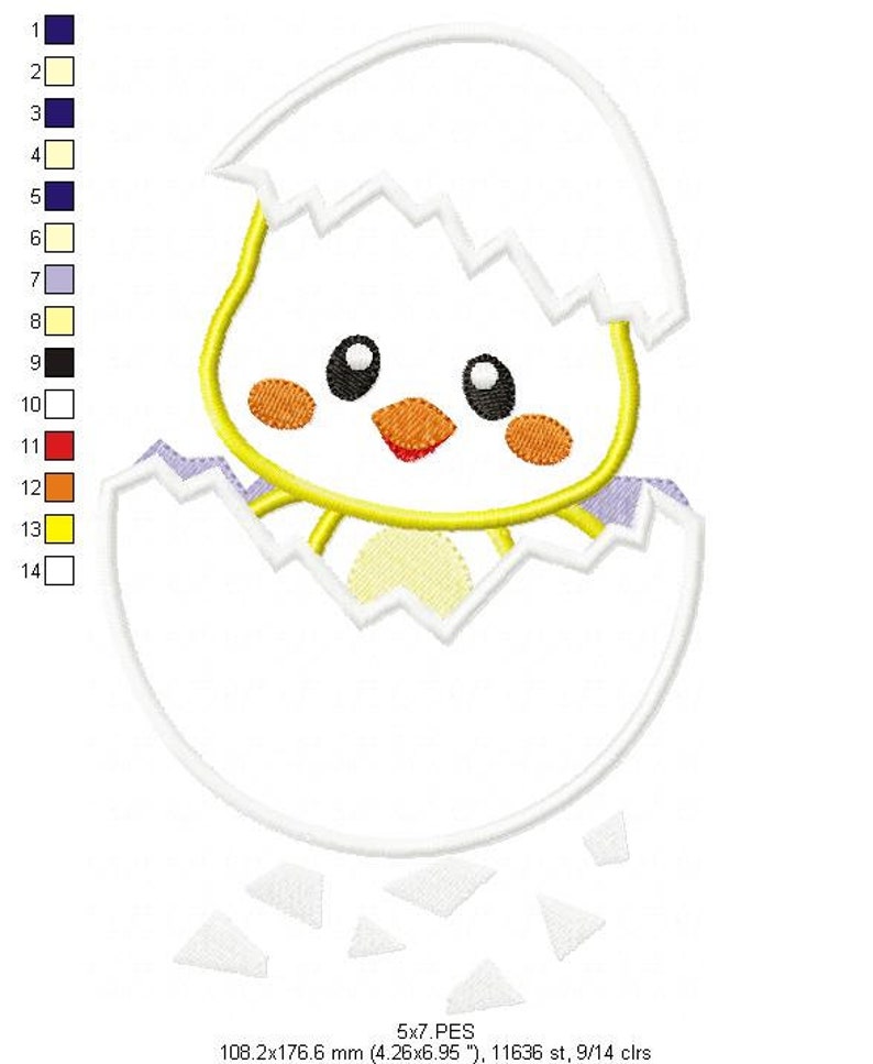 Machine Embroidery Designs Applique Easter Embroidery -Happy Easter Embroidery Chick girl in egg 4 Sizes