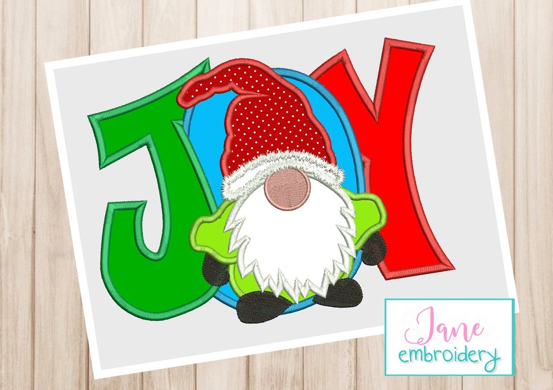 Christmas Joy Gnome Christmas Machine Embroidery Designs Etsy