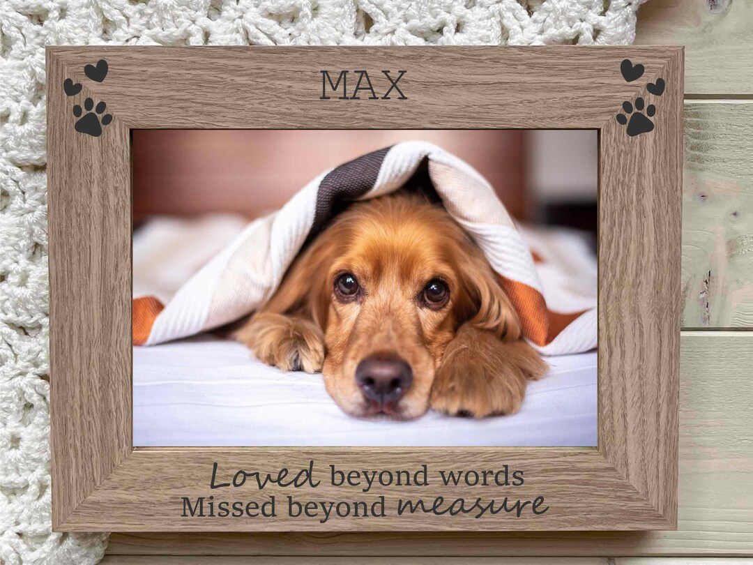Personalised Dog Memorial Photo Frame, Cat Memorial Picture Frame, Pet ...