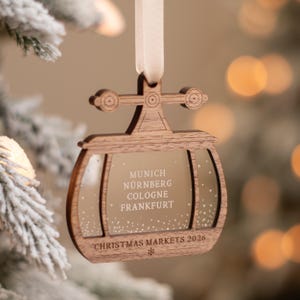 Personalised Christmas Market Bauble,  Christmas Markets Ornament, Travel Trip Keepsake, Holiday Memories Gift