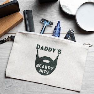 Personalised Wash Bag, Beardy Bits, Men’s toiletry bag, Gift for him, Father’s Day Gift, Birthday Gift, Valentine's Gift