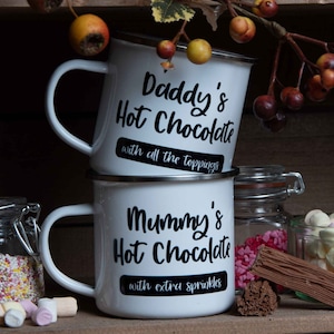 Personalised Hot Chocolate Enamel Mug
