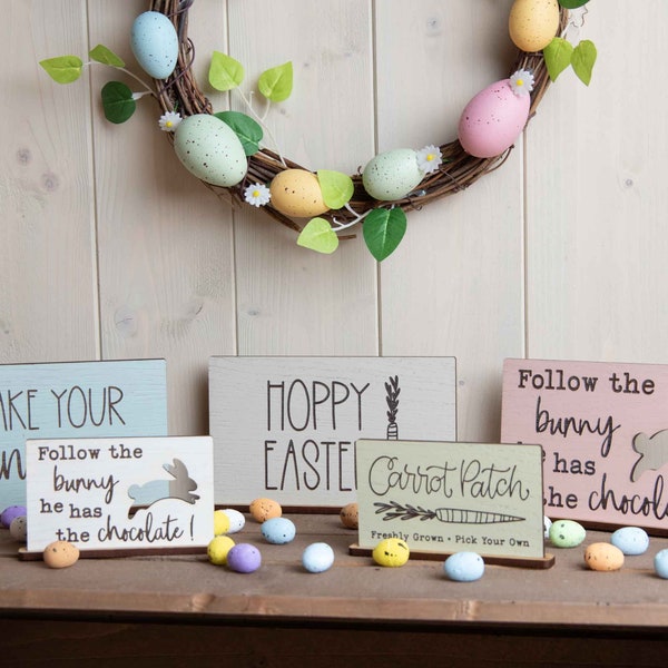 Spring / Easter Wooden Sign, Mini Easter Plaque, Tiered Tray Décor, Easter Décor, Easter Gift, Easter Bunny, Carrot Patch