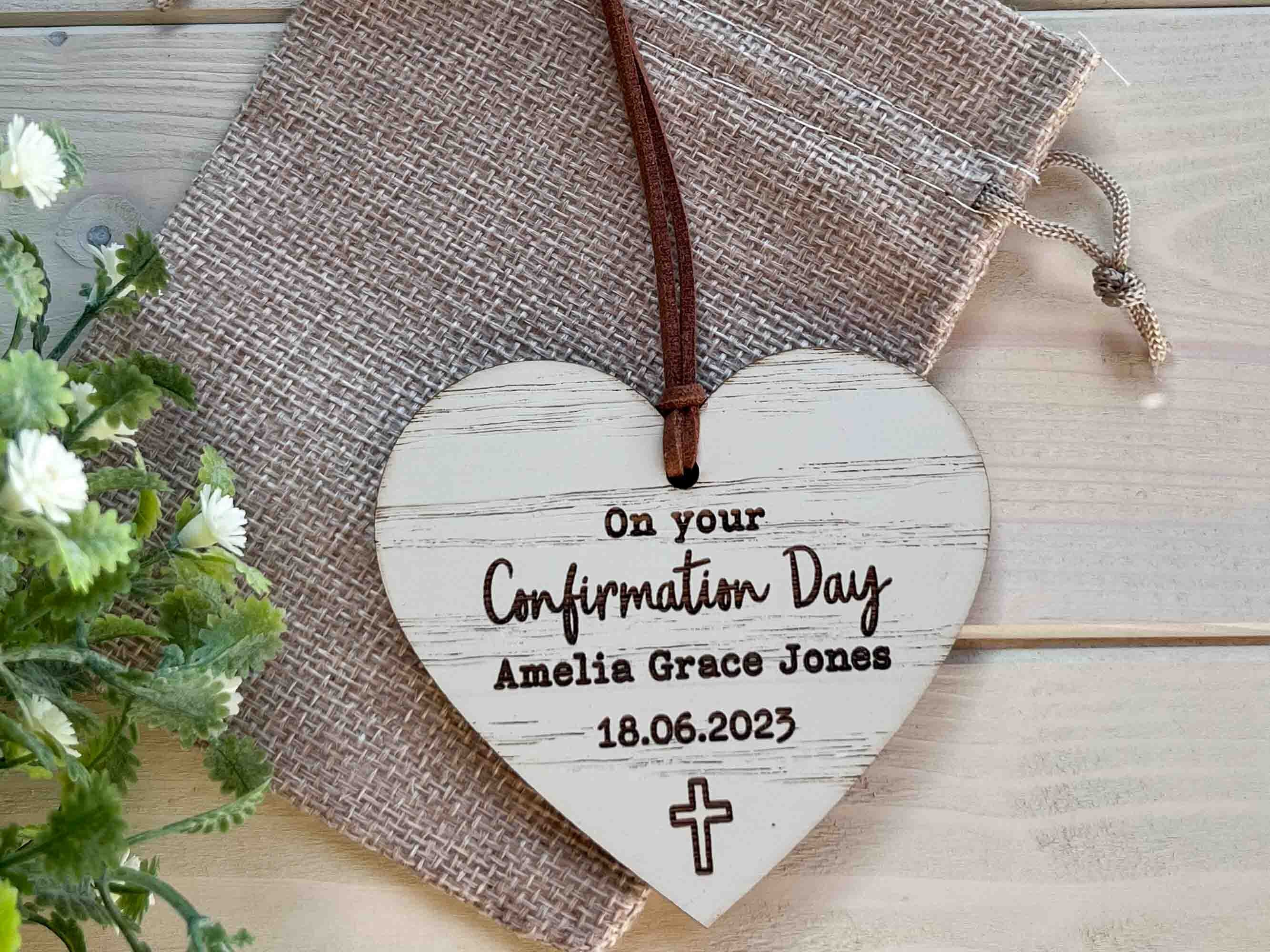 Personalised Confirmation Sign, Confirmation Gift Tag, Wooden Engraved ...