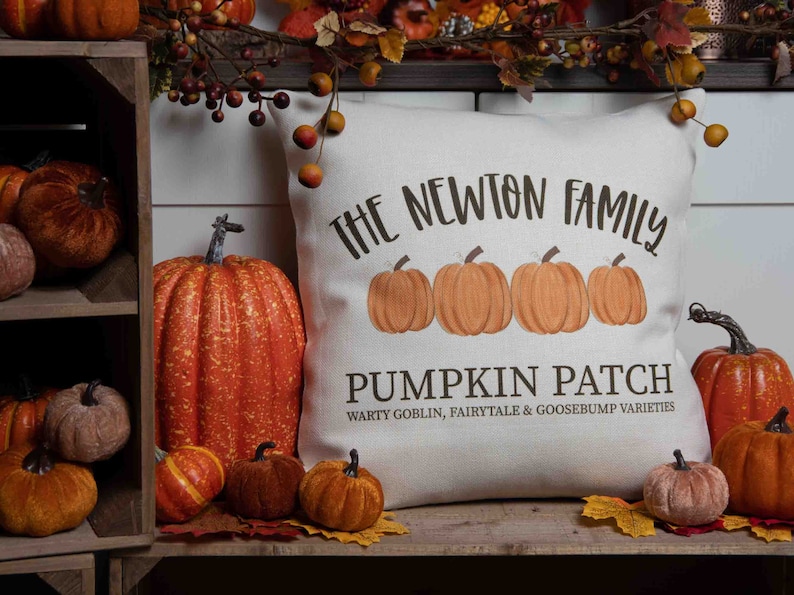 Autumn Decor Cushion, Autumn Decor, Autumn Decorations, Personalised Autumn Pumpkin Cushion, Rustic Autumn Decor
