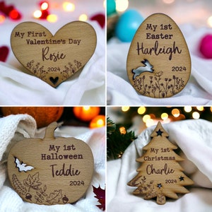 Discos de madera para hitos de ocasión para bebés, accesorios fotográficos para hitos de ocasiones especiales para bebés, conjunto de hitos navideños para recién nacidos, regalo de baby shower para nuevos padres