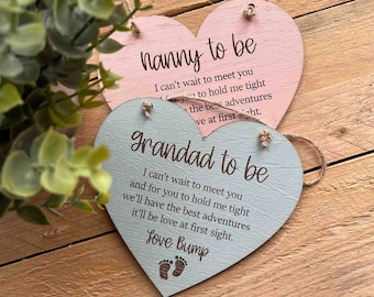 Baby Pregnancy Announcement Plaque, Grandparents To Be, Nanny To Be, Grandad To Be, Surprise From Bump, Personalised Keepsake Sign