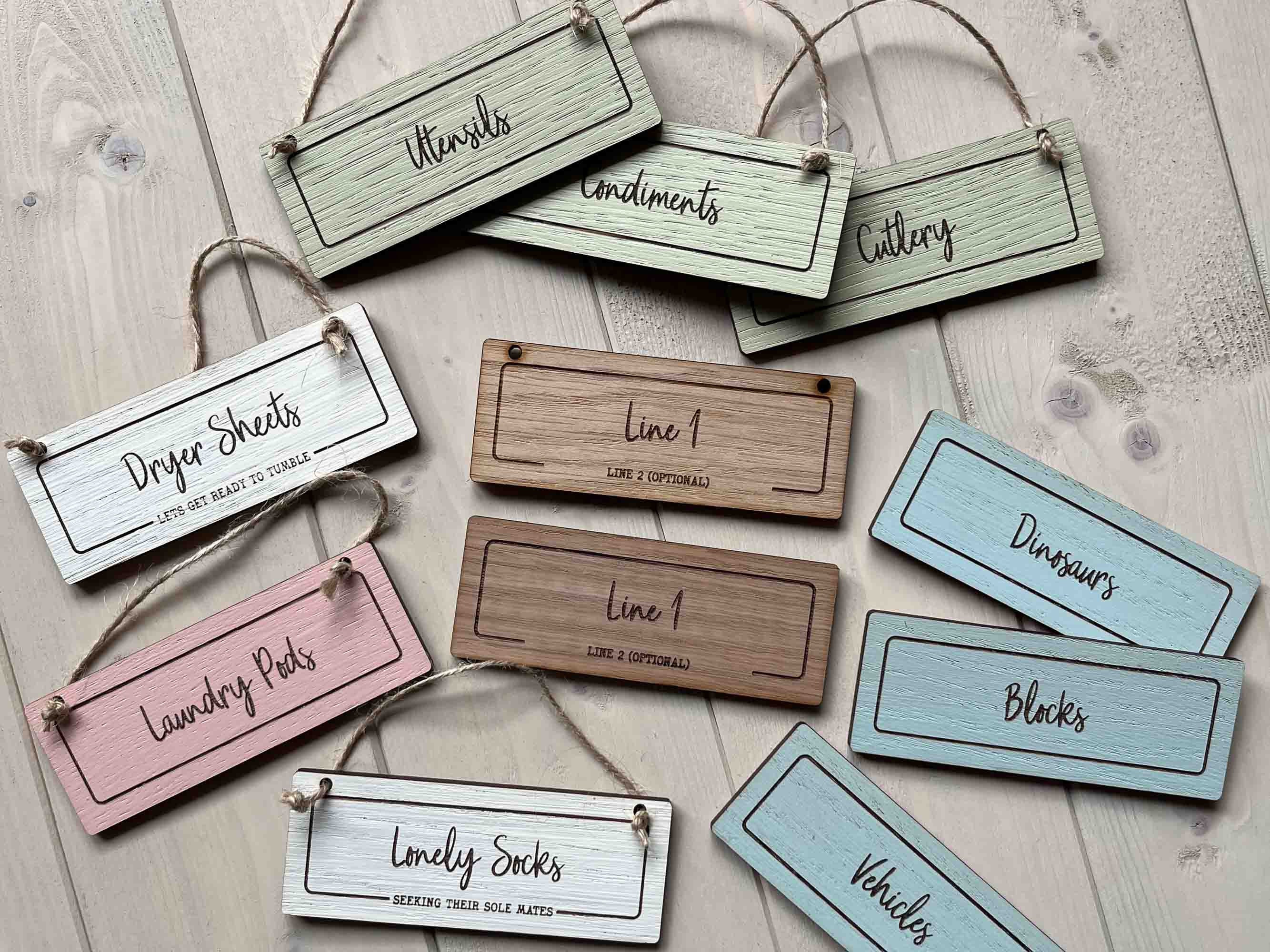Set of 25 Wood Product Tags, Personalized Clothing Labels –   by Etch.pl
