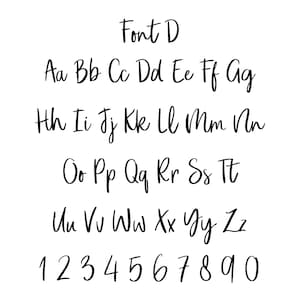 May include: Font D alphabet in black with uppercase and lowercase letters and numbers 1 through 0.