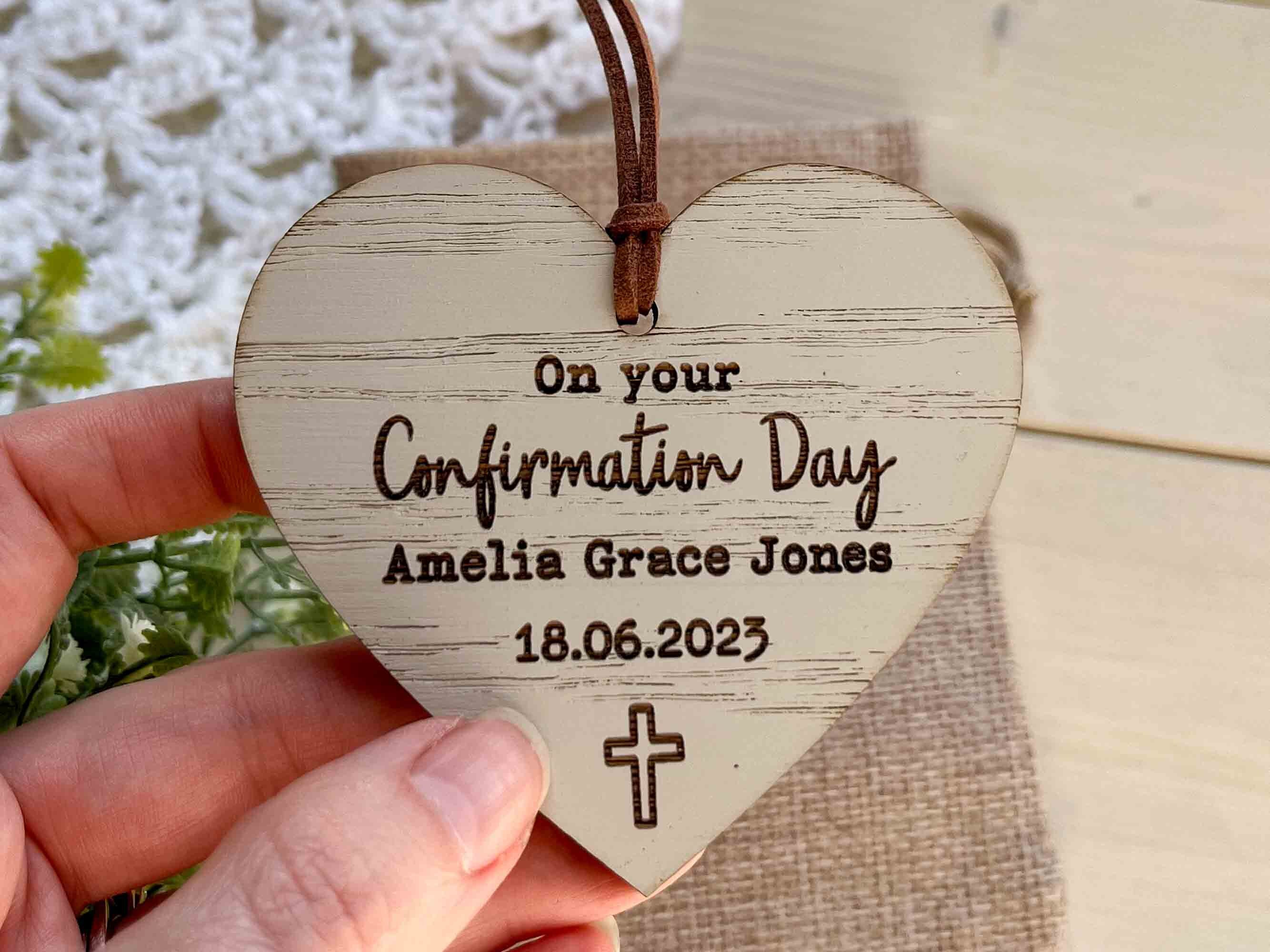 Personalised Confirmation Sign, Confirmation Gift Tag, Wooden Engraved ...