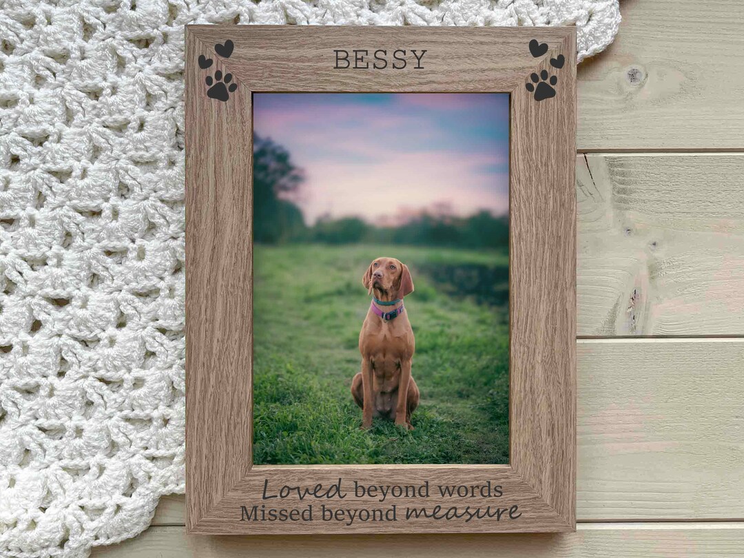 Personalised Dog Memorial Photo Frame, Cat Memorial Picture Frame, Pet Memorial Gift, Pet