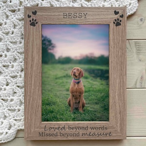 Personalised Dog Memorial Photo Frame, Cat Memorial Picture Frame, Pet Memorial Gift, Pet Remembrance Keepsake Gift, 5x7 or 6x4