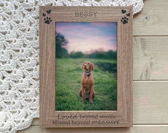 Personalised Dog Memorial Photo Frame, Cat Memorial Picture Frame, Pet Memorial Gift, Pet Remembrance Keepsake Gift, 5x7 or 6x4