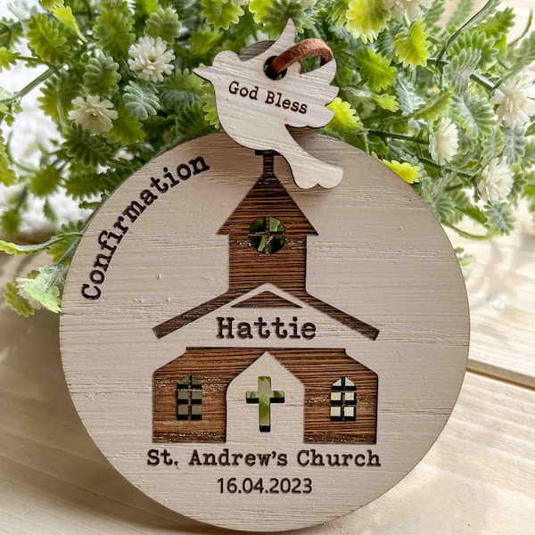 Personalised Confirmation Gift, Engraved Confirmation Bauble, Confirmation Day Keepsake, Goddaughter Gift, Godson Gift, Gift for Godchild