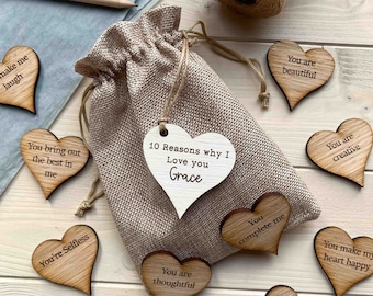 Reasons Why I Love You Bag, Romantic gift for Her Him, Valentine's, Anniversary, Birthday Gift, Gift for Husband Wife Boyfriend Girlfriend