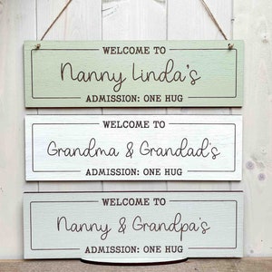 Personalised Welcome To Grandparents Wooden Sign, Mother's Day Gift For Nanny Grandma, Gift for Nan Grandad Granda Grandpa