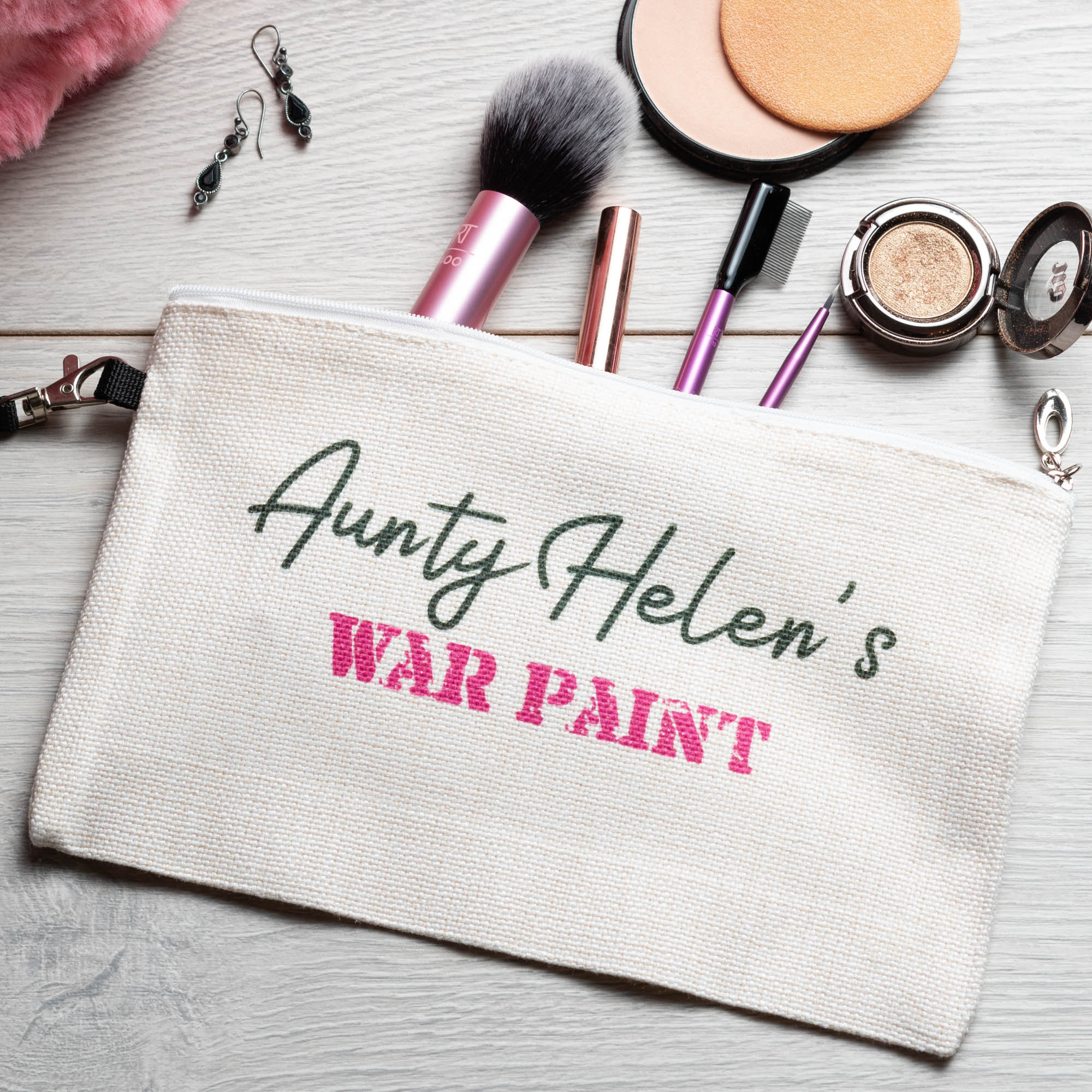 Personalised Makeup Bag, war paint cosmetic bag, toiletry bag, gift for her, funny make up bag, birthday gift, girlfriend gift