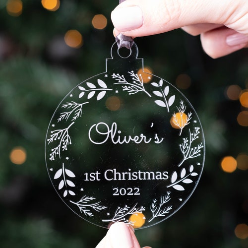 Personalised Christmas Tree Bauble Decoration Baby's Etsy UK